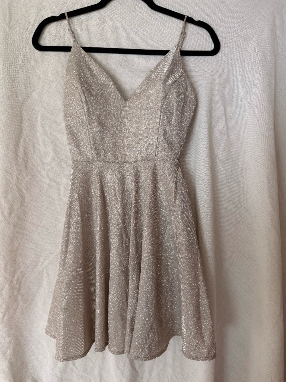 Silver Sparkly Semi-Formal Mini Dress